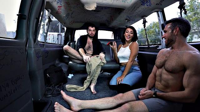 Hairy ass str8 assfingered by jock in outdoor public van