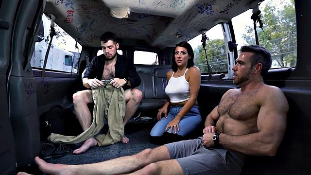 Hairy ass str8 assfingered by jock in outdoor public van