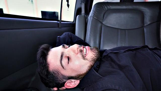 Hairy ass str8 assfingered by jock in outdoor public van