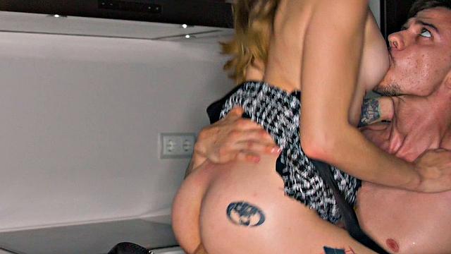 Valentina Lapiedra, a petite Spanish pornstar, gives a fellatio and gets her hairless honeypot and ass fucked.