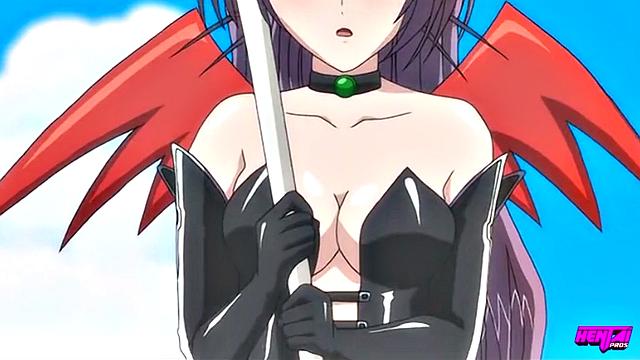 Akitoshi fucks his busty stepsister and horny shinigami, fills both with cum and drinks their milk in wild pool sex