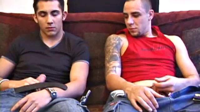 Straight boy Bradley Shaw and openly gay Alex McDaniel are watching a straight porn video. Alex goes for Bradley's cock, and Bradley does the same.