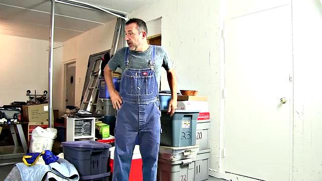 When a sex toy falls out of a box Victor decides to try it on his big dick. He quickly gets naked, slides his cock in deep and thrusts it up and down on his hard cock.