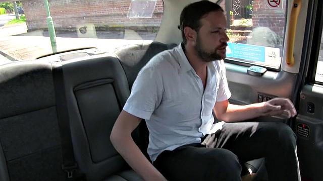 Red Dress Cabbie gives a wild deepthroat blowjob in the cab with glasses on