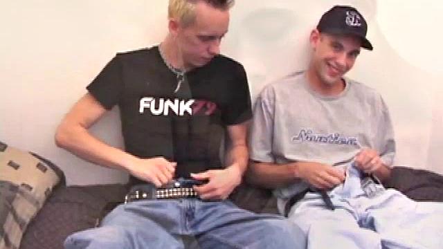 In this hot romp, gay boy Roar and straight boy Nick swap blow jobs. Nick definitely enjoys stroking Roar's cock. Then he takes Roar's cock and laughs, while tasting Roar's pre-cum on his tongue.