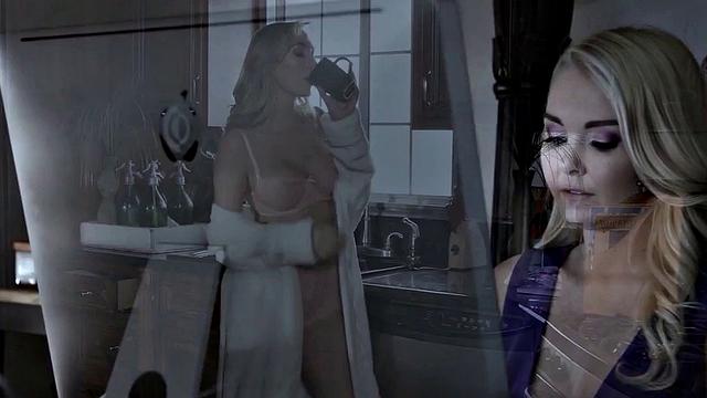 Booty girlfriend riding cock in threeway