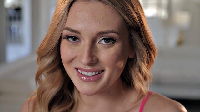 Cherry of the Month Charlotte Sins Blonde Masturbates After Stripping from Red Lingerie