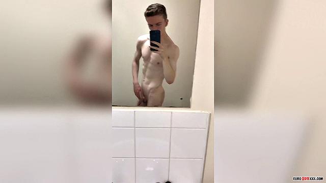 Gym Twink Alexander Light Gets Busy In the Restroom