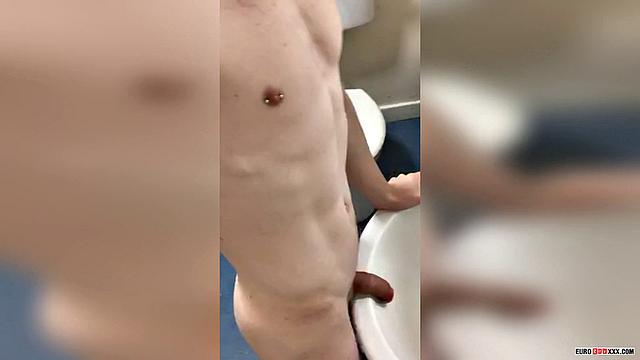 Gym Twink Alexander Light Gets Busy In the Restroom