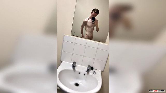 Gym Twink Alexander Light Gets Busy In the Restroom