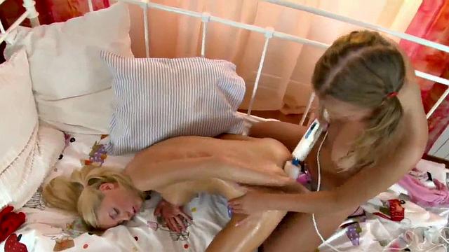 Juli and Anita with strapon