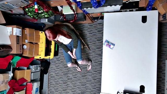 Кристал Орхид устраивает жаркое "допрос" охраннику прямо в офисе