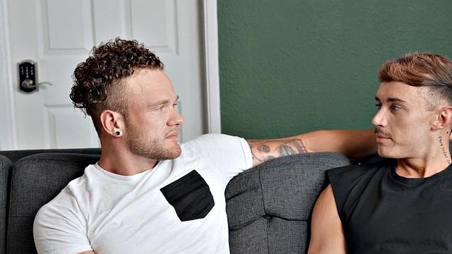 Muscled jock gets facial after bareback pounding