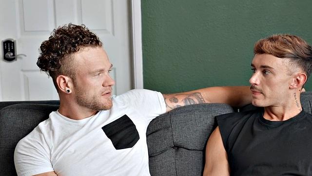 Muscled jock gets facial after bareback pounding