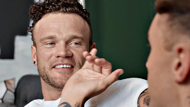 Muscled jock gets facial after bareback pounding