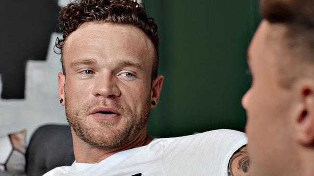 Muscled jock gets facial after bareback pounding