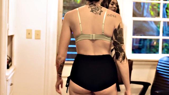 Stepfather dominates ebony stepdaughter in wild 3way sexcapade