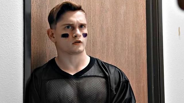 Sportive stud bareback drills teammate