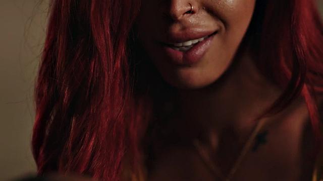 Busty trans babe pumping black ass before sucking