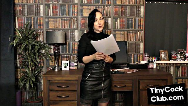 Solo domina reacts while watching small cocks on pics