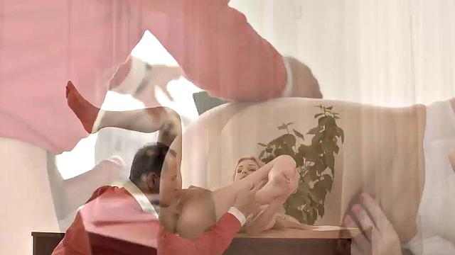 VIP4K. Hussy demonstrates to an older guy who bangs it