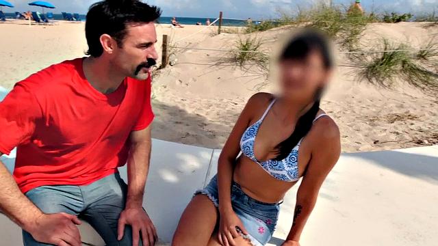 Bikini babe picked up from beach and fucked during casting