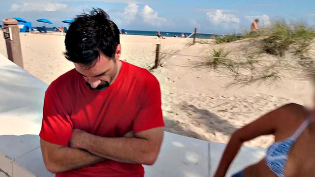 Bikini babe picked up from beach and fucked during casting