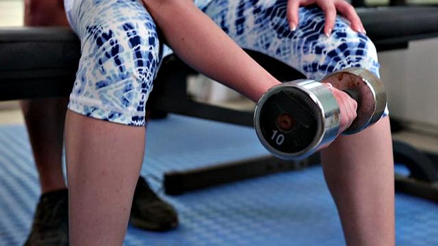 Babe blowing trainer before pussy toyed with object