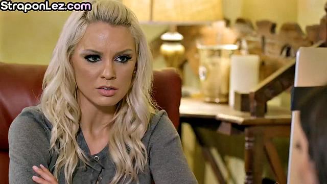 Lesbian office ladyboss dining at the Y