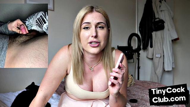 Nasty bigtitted babe comments on small cocks