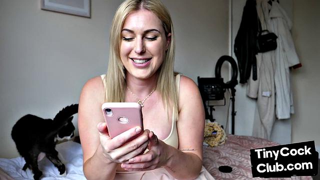Nasty bigtitted babe comments on small cocks