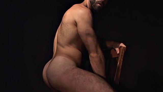 Ray Dragon strokes his cock solo