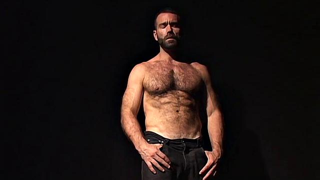 Ray Dragon strokes his cock solo