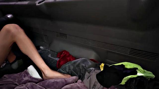 Real jock picked up to fuck twink in public van outdoor