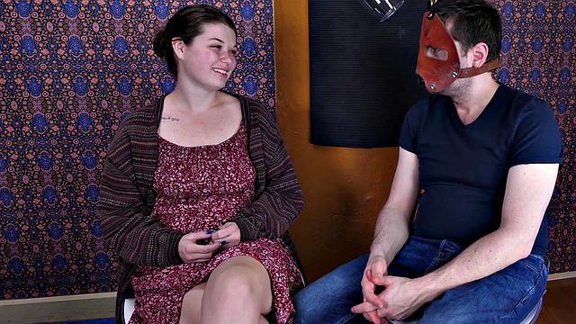 Watch this kinky teen get brutally spanked before getting dominated by her mask-wearing mistress