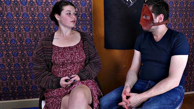 Watch this kinky teen get brutally spanked before getting dominated by her mask-wearing mistress