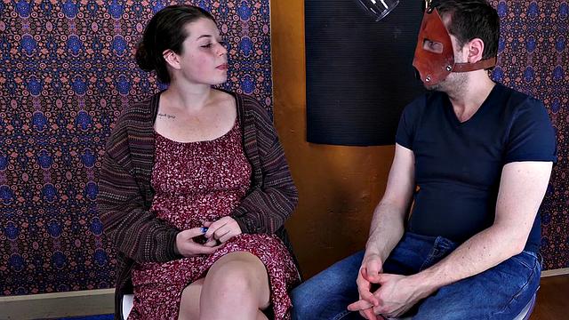 Watch this kinky teen get brutally spanked before getting dominated by her mask-wearing mistress