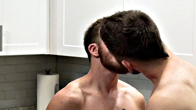 FTM amateur stud gets licked and fucked in the kitchen