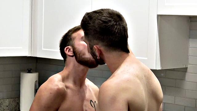 FTM amateur stud gets licked and fucked in the kitchen
