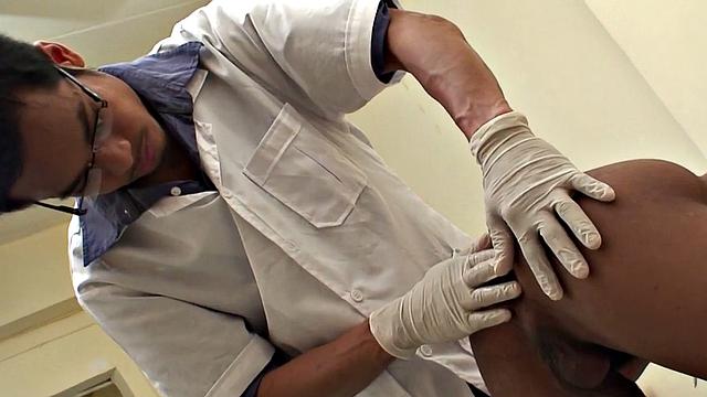 Enema Asian barebacked and asstoyed by doctor