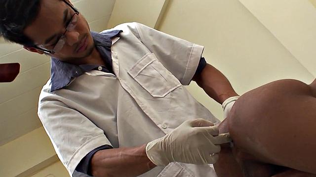 Enema Asian barebacked and asstoyed by doctor