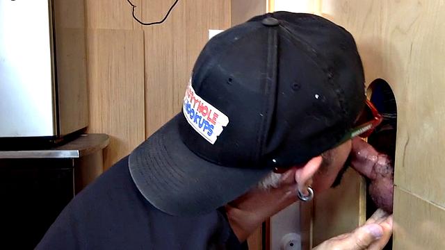 Gloryhole amateur gets fucked in asshole after BJ