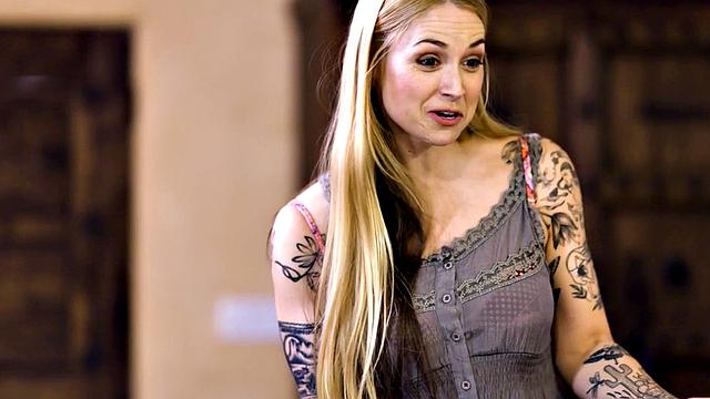 Hairy pussy-lickers in a wild group sex frenzy with big-titted tattooed sluts