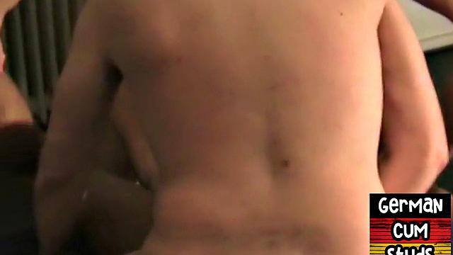 Amateur German blond gay fingered and fucked in 3some