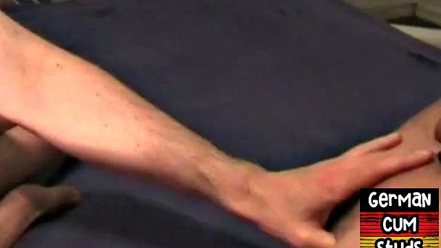 Amateur German blond gay fingered and fucked in 3some