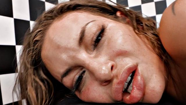 Ass fucked babe penetrated by nice cock in wet pussy