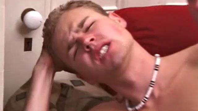 Roar and Brett hook up and both think they might have sex. There's some kissing, before Brett pulls Roar's penis out of his pants and goes down on it. Roar, in turn, rips off Brett's shirt and then his own.