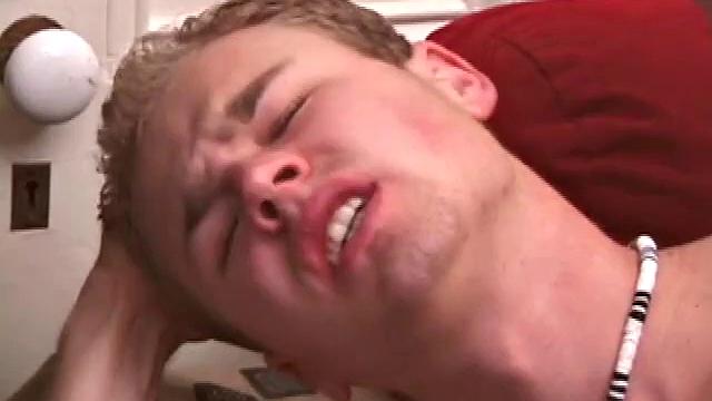 Roar and Brett hook up and both think they might have sex. There's some kissing, before Brett pulls Roar's penis out of his pants and goes down on it. Roar, in turn, rips off Brett's shirt and then his own.