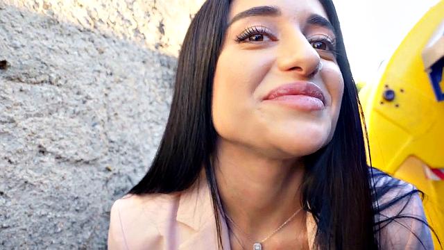 Public Czech babe fucked outdoors for cash by sex agent