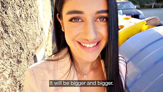 Public Czech babe fucked outdoors for cash by sex agent